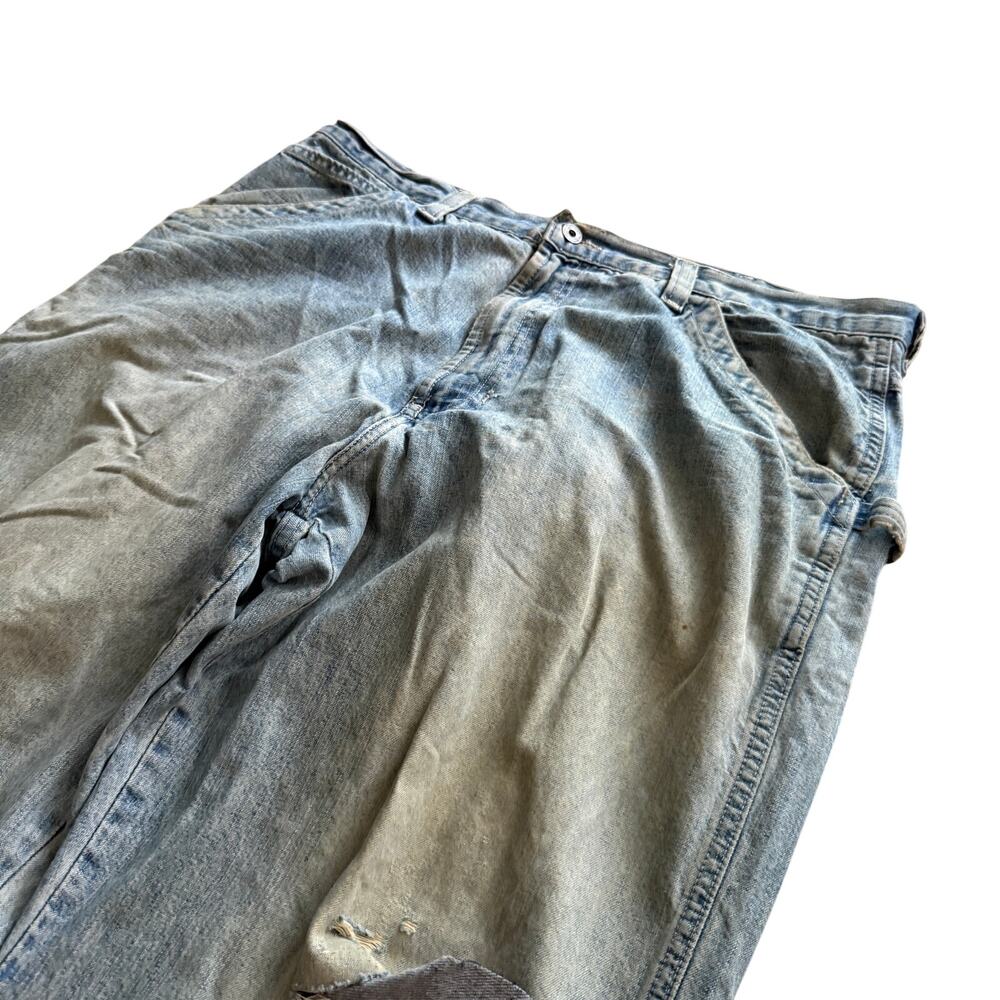 Painters Light Wash Carpenter Jeans Men's Size 38x30 Distressed Baggy Workwear